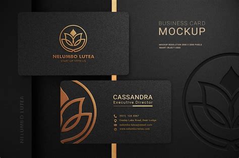 Premium PSD | Luxury dark business card logo mockup with embossed and ...