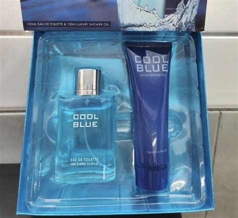 COOL BLUE POUR HOMME 2PC PERFUME GIFT SET 100ml EDT & 130ml Shower Gel ...