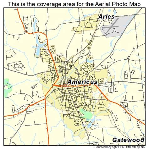 Aerial Photography Map of Americus, GA Georgia