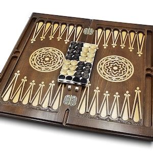 Handmade Backgammon Set Wooden Backgammon Classic Size BACKGAMMON Personalized Board Game ...