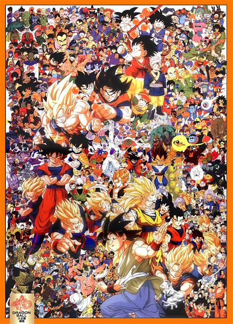 A poster of this would look pretty cool - DB & DBZ characters. : dbz