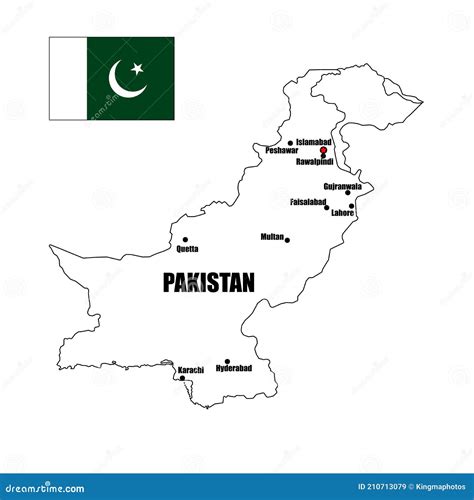 Pakistan Map. Cities, Regions. Vector Royalty-Free Cartoon ...