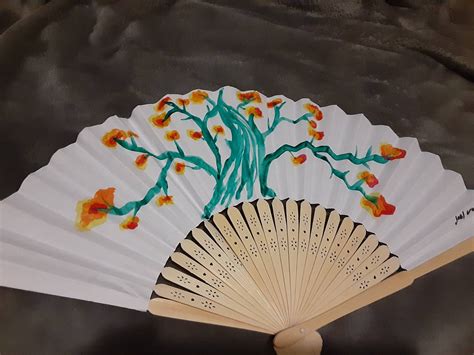 8 Hand Painted Fan - Etsy