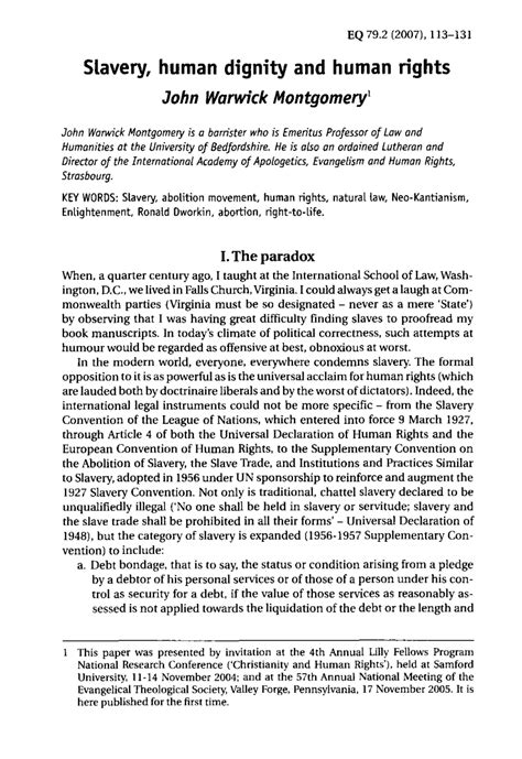 (PDF) Human Dignity and Human Rights