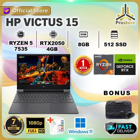 Promo Hp Victus 15 Ryzen 5 7535 | Rtx2050 4gb | 8gb 512gb W11 15.6” Fhd ...