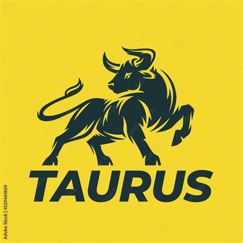 Taurus logo. Bull icon. Bullfight emblem. Horned cattle beef symbol. Strength and power animal ...