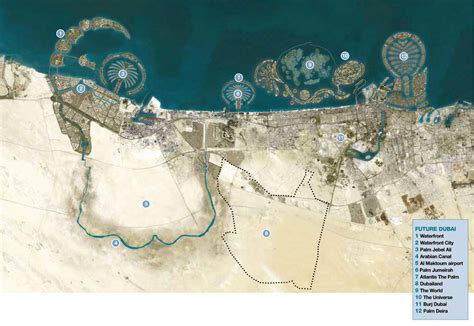 Detailed tourist satellite map of Dubai with legend | Dubai | UAE ...