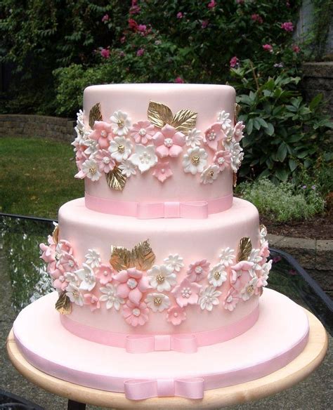 Cake - Pink And Gold Wedding Cake #2498185 - Weddbook