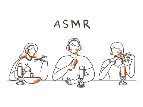 Premium Vector | Asmr and earphone drawing illustration