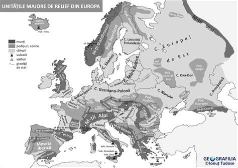 GEOGRAFILIA: Hartă bac: Unitățile majore de relief din Europa