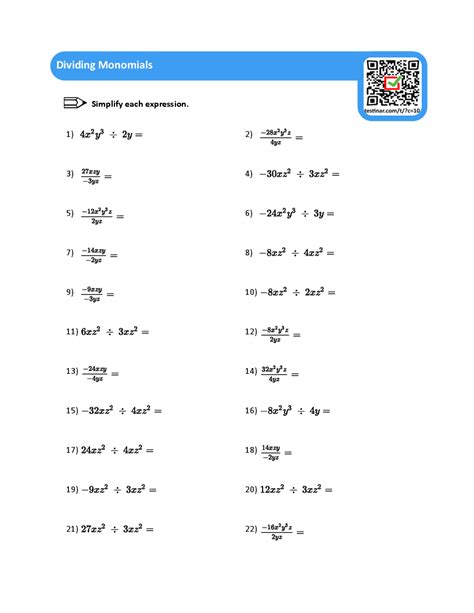 Dividing a Polynomial by Monomials & Binomials | Steps & Examples - Worksheets Library