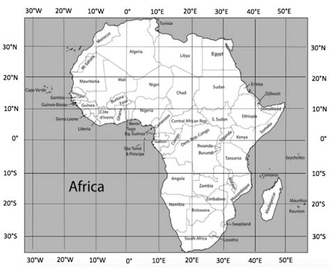 Africa Map With Latitude And Longitude