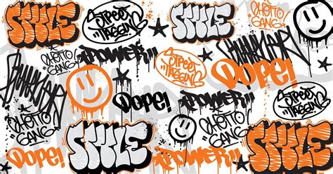 Graffiti art background with scribble throw-up and tagging hand-drawn style. Street art graffiti ...