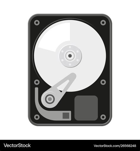 Hard disk hdd flat icon on white background Vector Image