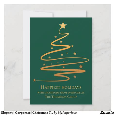 Elegant | Corporate |Christmas Tree Happy Holidays Holiday Card | Zazzle.com in 2021 | Business ...