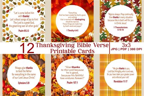 Thanksgiving Bible Verse Printable Cards Graphic by Bold Expressions ...