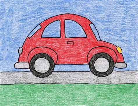 Draw a VW Beetle Car - Art Projects for Kids | Car drawing kids, Car ...