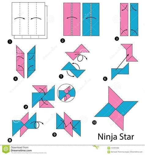 step by step instructions to make origami ninja star from paper ...