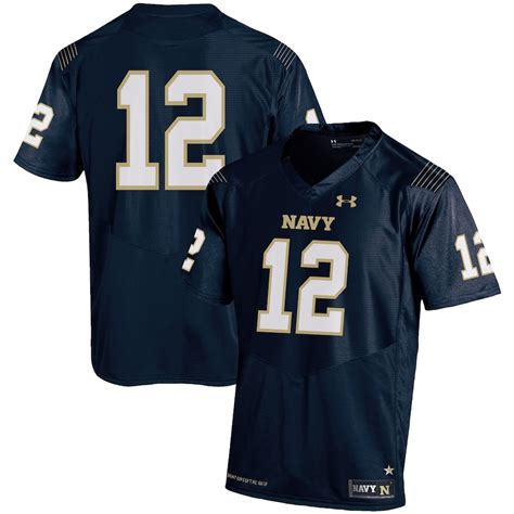 Under Armour #12 Navy Midshipmen Navy Premier Performance Football Jersey