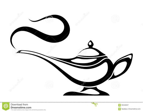 Arabic Genie Lamp. Vector Black Silhouette. Stock Vector - Image: 95346307 | Genie lamp, Clipart ...