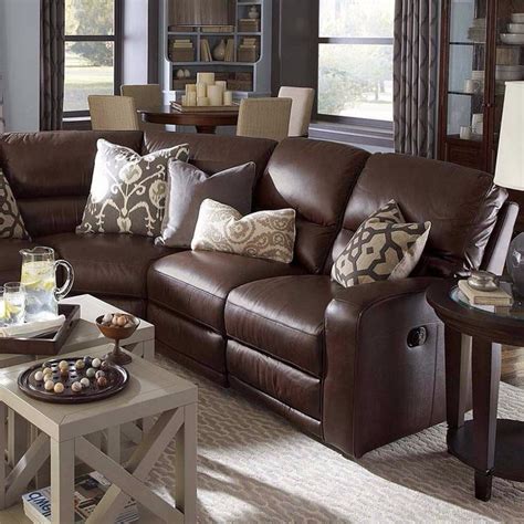 Living Room With Dark Brown Leather Sofa - Living Brown Leather Room ...