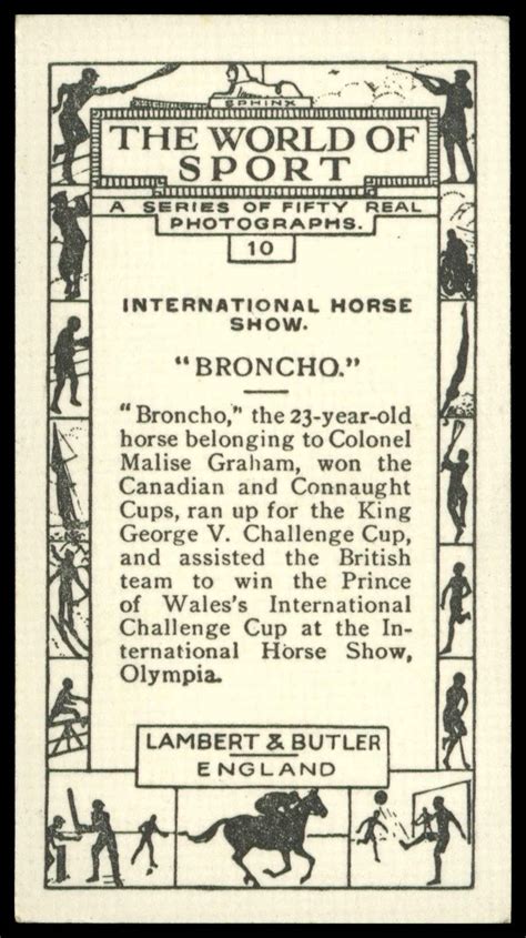 Lambert & Butler – ‘The World of Sport’ – Bronchq (1927) – CardHawk