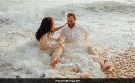 Couple's Beachside Wedding Photoshoot Ruined By Ocean Tide