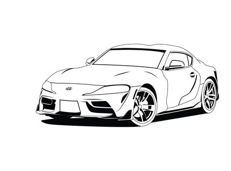 Line Art Toyota Supra by Cecep_sopian on Dribbble