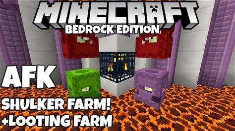 Minecraft AFK Shulker Farm Tutorial! Shulker Shell Farm Using Mob Spawner Bedrock PE MCPE Xbox ...