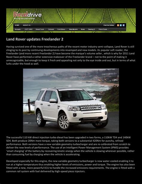 DieselDrive - Land Rover Freelander 2 updates by Kevin Willemse - Issuu