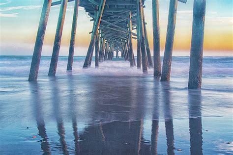 March 7 Sunset at Oceanana PIer Atlantic Beach NC Photograph by Bob Decker - Fine Art America