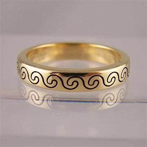 Laser engraved wave pattern wedding ring #laser #lasercut #engraving # ...