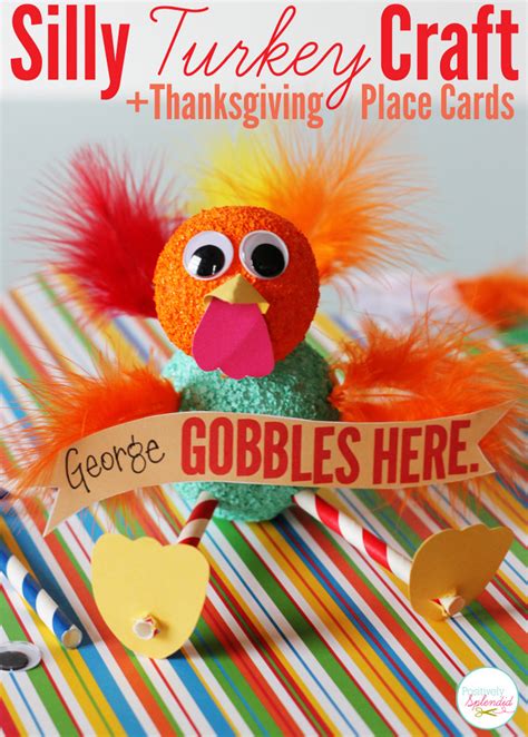 Silly Turkey Craft and Thanksgiving Place Cards #turkeytablescapes ...