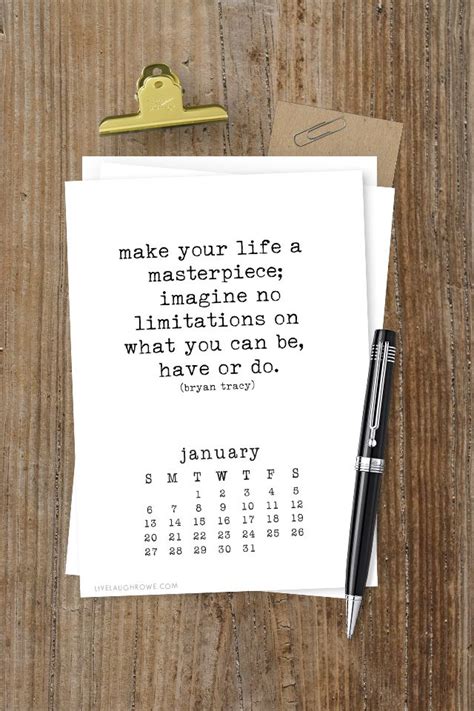 Free Printable Calendar for 2019 with Inspirational Quotes | Inspirational quotes calendar ...