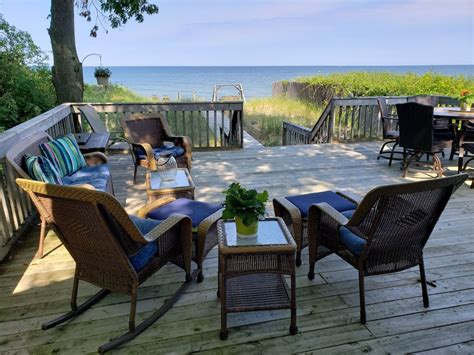 Lake Michigan Beachfront Cottage Large Deck & Low Bluff- Newly Remodeled! , Mears, MI Vacation ...