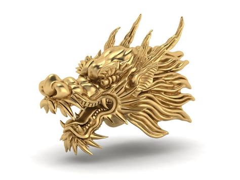 3D Printable oriental Chinese Dragon head 3D print model 3D model 3D ...