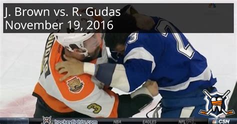 JT Brown vs. Radko Gudas, November 19, 2016 - Tampa Bay Lightning vs ...