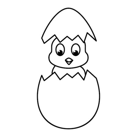 Premium Vector | Cute eggs hatch chicks cartoon characters vector illustration for kids coloring ...