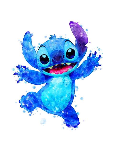 Stitch Print Ohana Means Family Watercolor Poster Stitch Painting Stitch Lilo Illustration Ohana ...