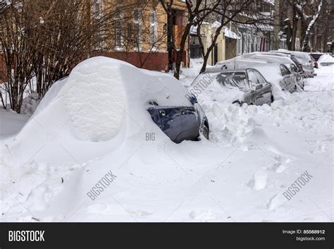 Odessa, Ukraine - December 29, 2014: Natural Disasters, Snow Storm With Heavy Snow Paralyzed The ...