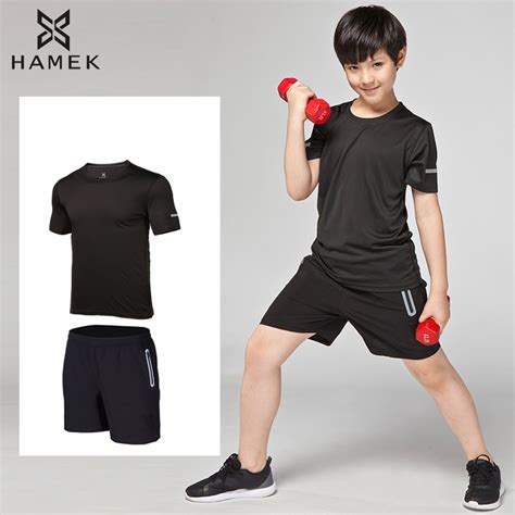 High Quality Sport Suits Kids Shirt+Shorts 2 pieces Children GYM ...