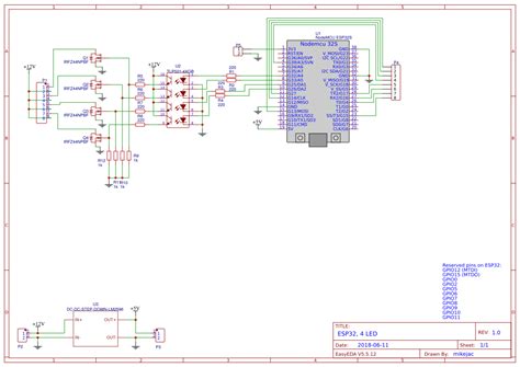 ESP32, 4 LED - OSHWLab