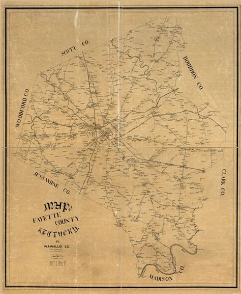 1891 Map of Fayette County Kentucky Lexington | Etsy