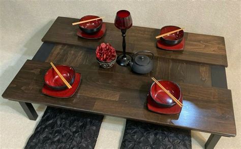 Chabudai Dining Table With Recessed Center Low Dining Table - Etsy