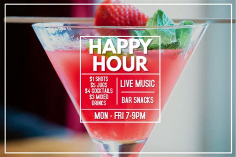 Happy Hour Cocktail Poster Template | PosterMyWall