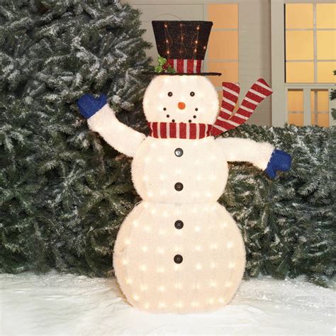 Holiday Time Christmas Decor 56" Fluffy Snowman Sculpture - Walmart.com - Walmart.com