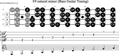 Bass Guitar Scale F Sharp Minor