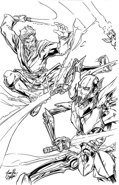 Obi-Wan vs General Grievous - STAR WARS Orig. Inks by Cadre on DeviantArt