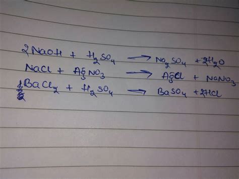 SOLVED: AgNO3 NaCl: Precipitate Of AgCl :: BaCl2 H2SO4:, 58% OFF