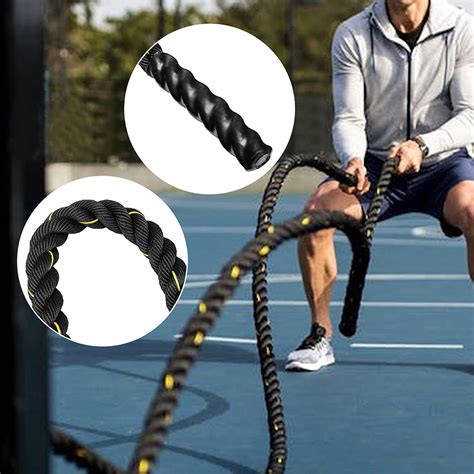 NK 49.2ft Length, Heavy Jump Rope Skipping Rope Workout Battle Ropes Total Body Workouts Power ...